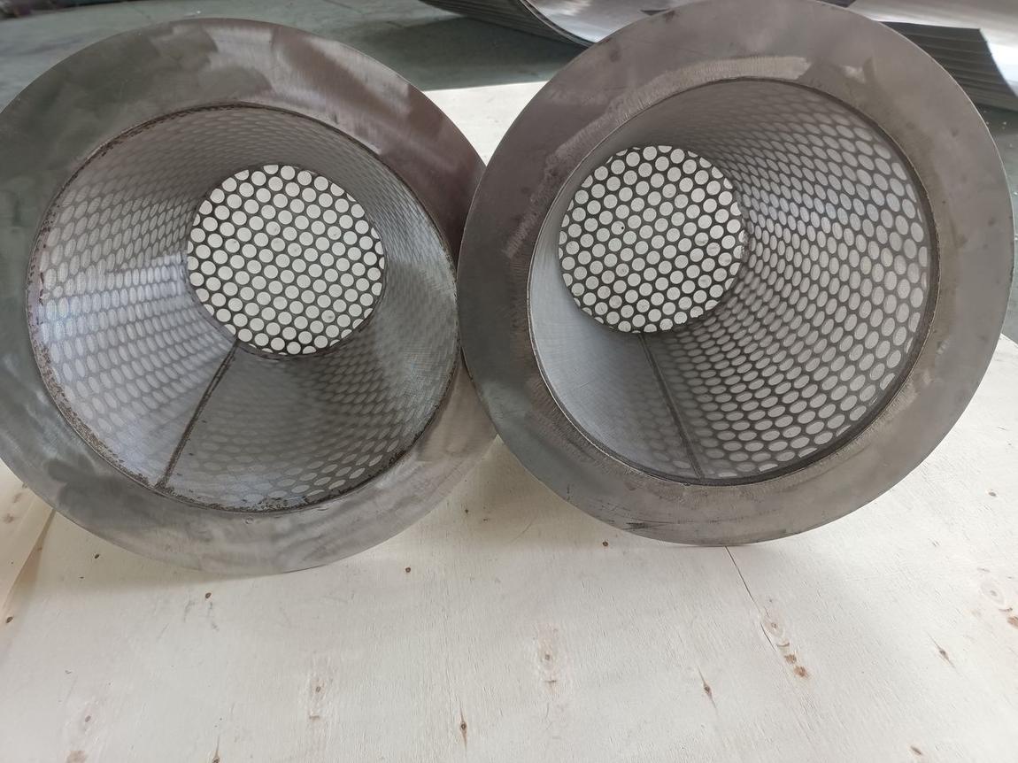 管道过滤器滤芯实拍——冲孔网滤筒,用于开车临时过滤